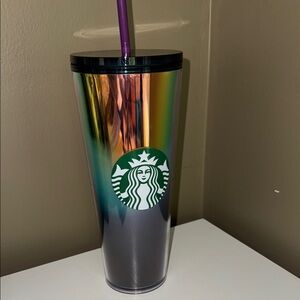 Starbucks Multicolor Tumbler with Purple Straw